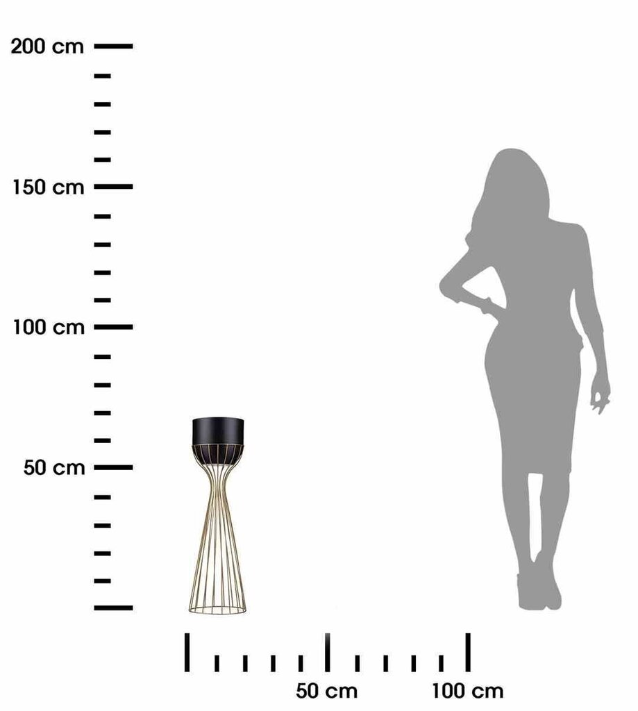 Metāla puķu statīvs Loft, 68 cm, melns cena un informācija | Ziedu statīvi, puķu podu turētāji | 220.lv