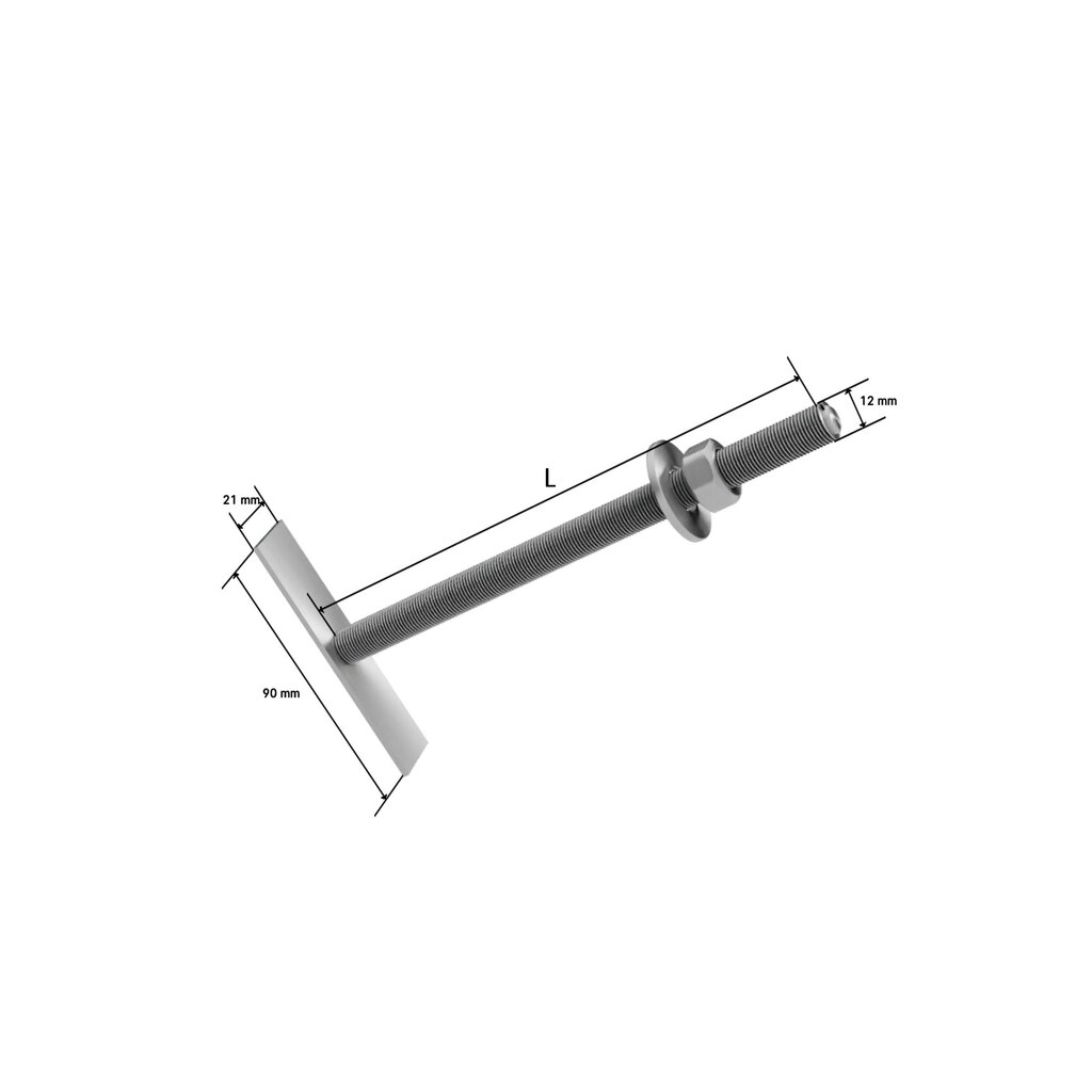 Mūra enkuri M12x450, 20 gab. cena un informācija | Stiprinājumi | 220.lv