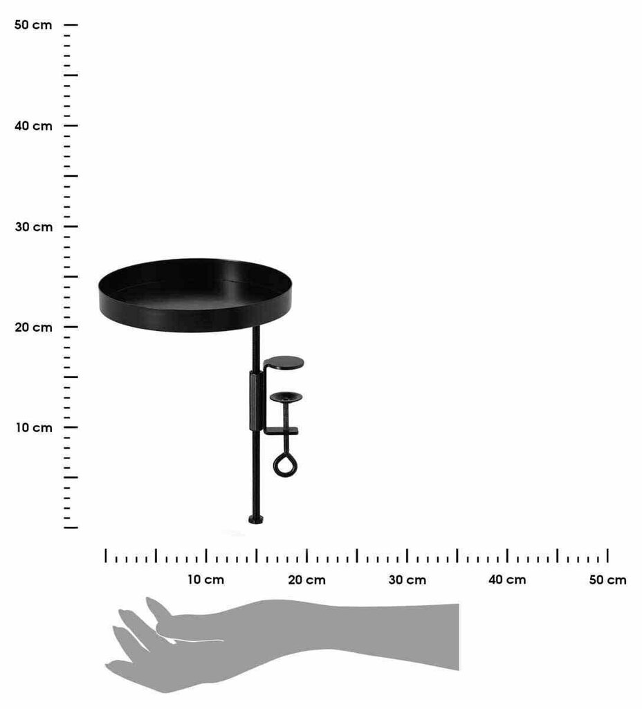 Puķu podu turētājs Esschert Design, 24,5 cm, melns cena un informācija | Ziedu statīvi, puķu podu turētāji | 220.lv