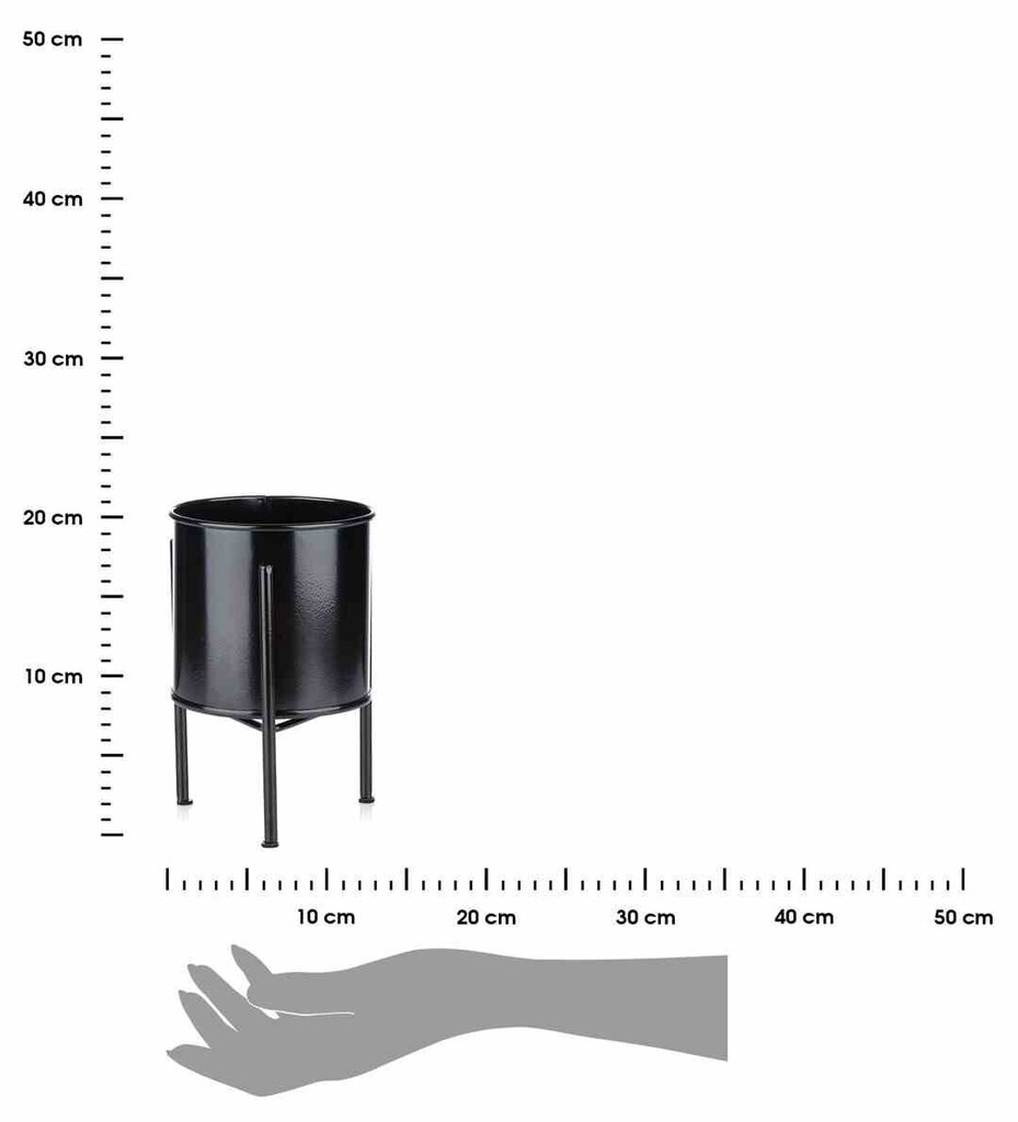 Metāla puķu statīvs HowHomely, 19 cm, melns цена и информация | Ziedu statīvi, puķu podu turētāji | 220.lv