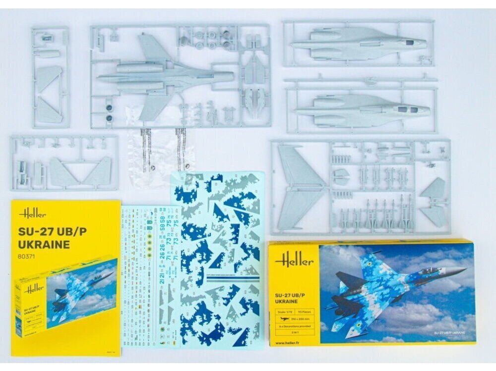 Līmējamais komplekts Heller Su-27 UB/P, 56371 цена и информация | Konstruktori | 220.lv