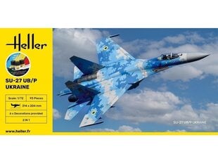 Līmējamais komplekts Heller Su-27 UB/P, 56371 цена и информация | Конструкторы и кубики | 220.lv