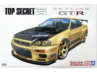 Līmejamais konstruktors Aoshima Top Secret BNR34 Nissan Skyline GT-R '02, dzeltens cena un informācija | Līmējamie modeļi | 220.lv