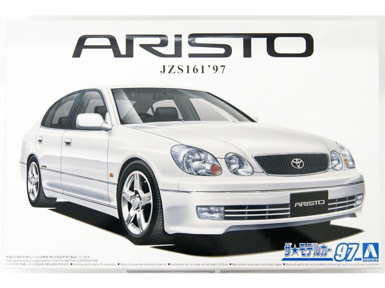 Līmējamais konstruktors Aoshima -Toyota JZS161 Aristo V300 Vertex Edition '97, balts цена и информация | Līmējamie modeļi | 220.lv