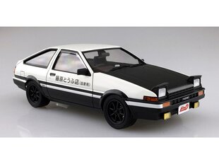 Līmējamais modelis Aoshima Initial D Fujiwara Takumi AE86 Toyota Sprinter Trueno "Project D" Pre-painted,balts cena un informācija | Līmējamie modeļi | 220.lv