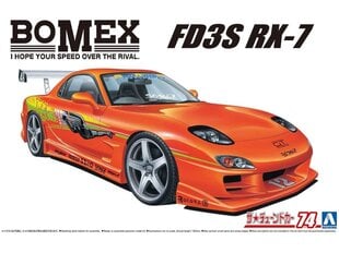 Līmējamais modelis Aoshima Bomex FD3S Mazda RX-7 '99, oranžs cena un informācija | Līmējamie modeļi | 220.lv