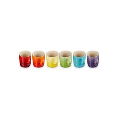 Набор из 6 чашек для капучино из керамогранита 200 мл разных цветов цена и информация | Стаканы, фужеры, кувшины | 220.lv