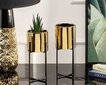 Puķu pods ar statīvu Florri Gold Black, 10x23,5 cm cena un informācija | Puķu podi | 220.lv