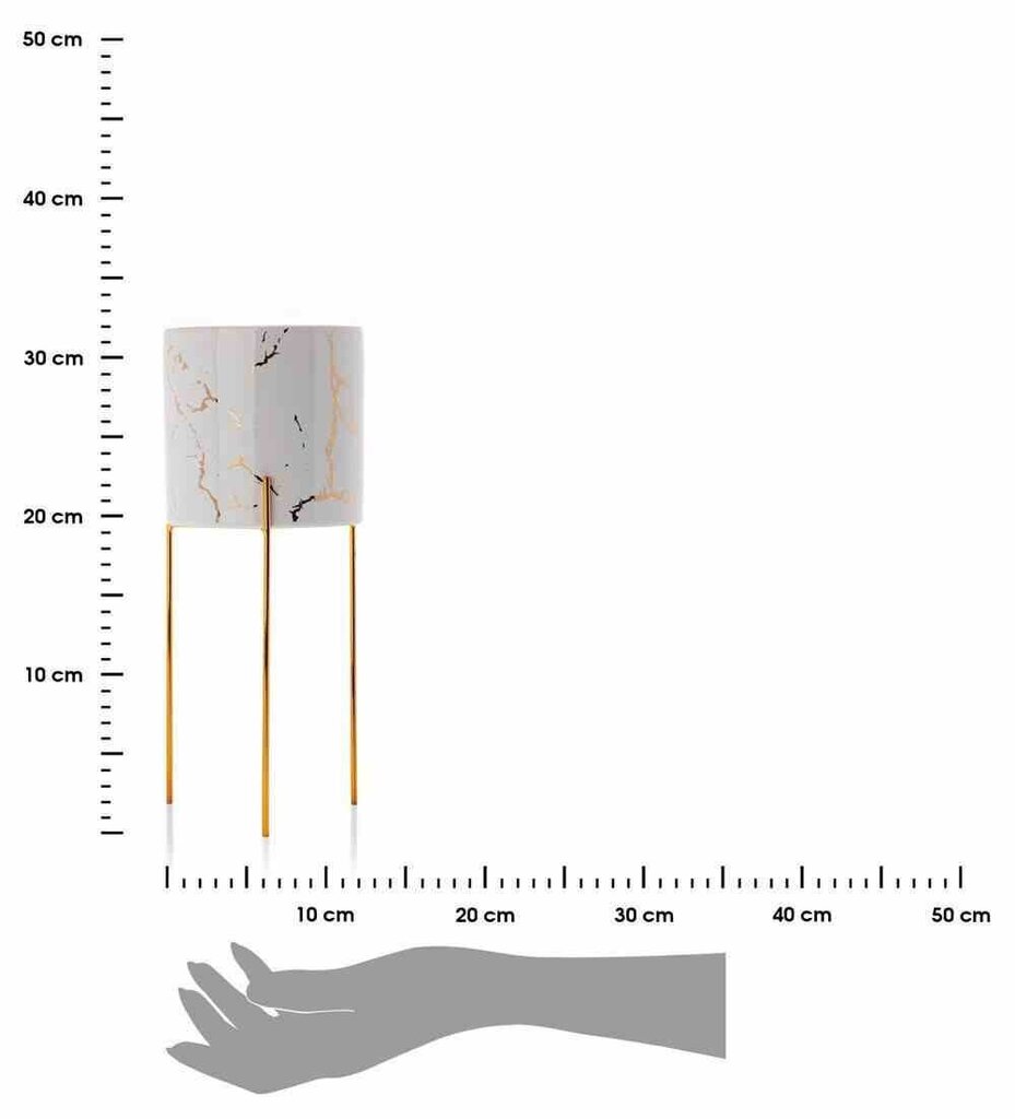 Puķupods Nila White, 32 cm cena un informācija | Puķu podi | 220.lv