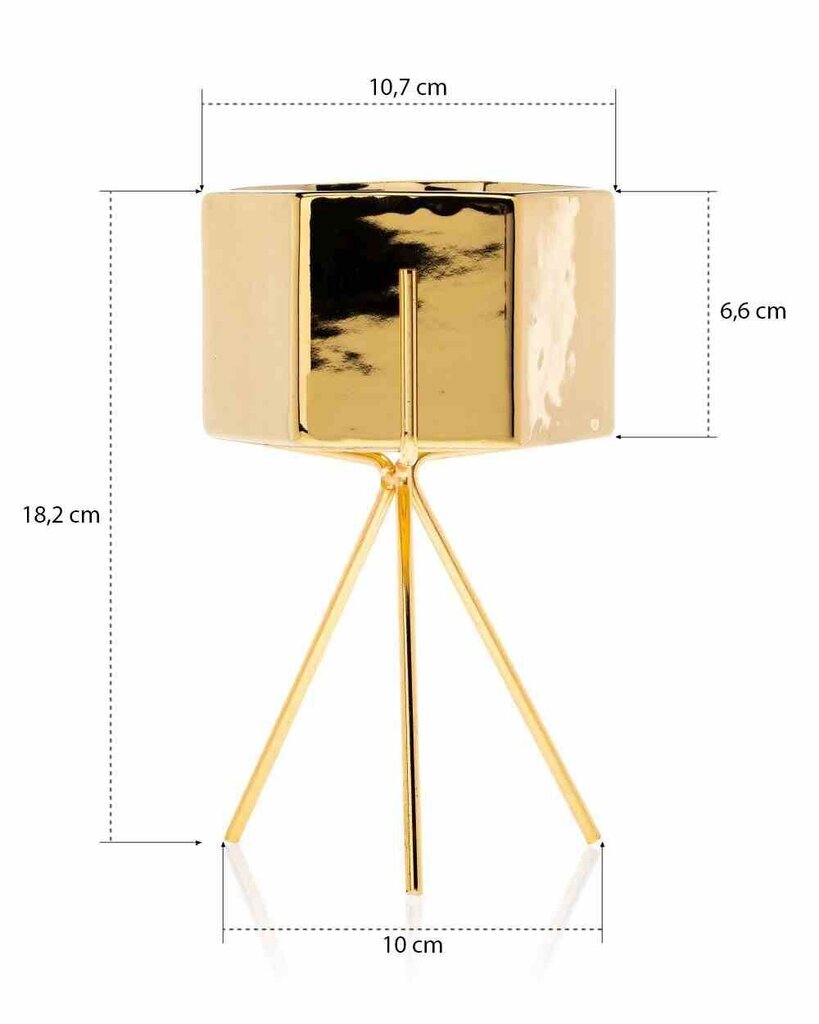 Puķupods Sashi Gold, 18,5 cm cena un informācija | Puķu podi | 220.lv