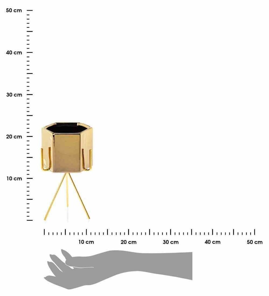Puķupods Sashi Gold, 20 cm cena un informācija | Puķu podi | 220.lv
