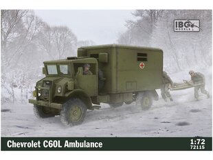 Сборная пластиковая модель. IBG Models - Chevrolet C60L Ambulance, 1/72, 72115 цена и информация | Склеиваемые модели | 220.lv