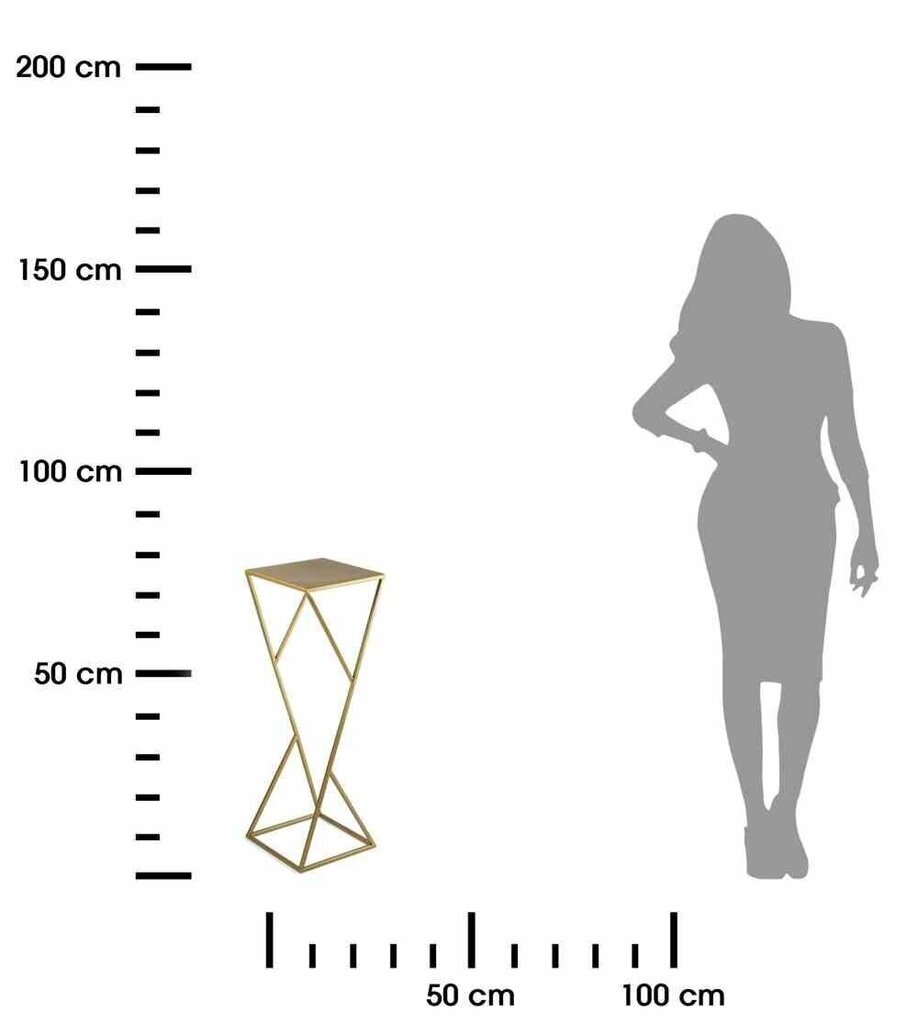 Mūsdienīgs zelta metāla ziedu statīvs ar paliktni Loft, 70 cm cena un informācija | Ziedu statīvi, puķu podu turētāji | 220.lv