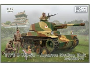 IBG Models - Type 3 Chi-Nu Japanese Medium Tank (+2 figures), 1/72, 72057 цена и информация | Склеиваемые модели | 220.lv