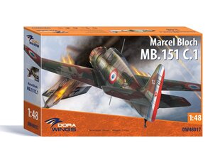 Сборная пластиковая модель. Dora Wings - Marcel Bloch MB.151 C.1, 1/48, 48017 цена и информация | Конструкторы и кубики | 220.lv