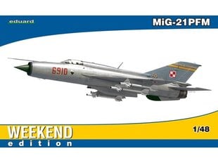  Сборная пластиковая модель. Eduard - MiG-21PFM, Weekend Edition, 1/48, 84124 цена и информация | Конструкторы и кубики | 220.lv