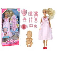 Anlily grūtnieces lelle rozā kleitā Lean Toys цена и информация | Игрушки для девочек | 220.lv