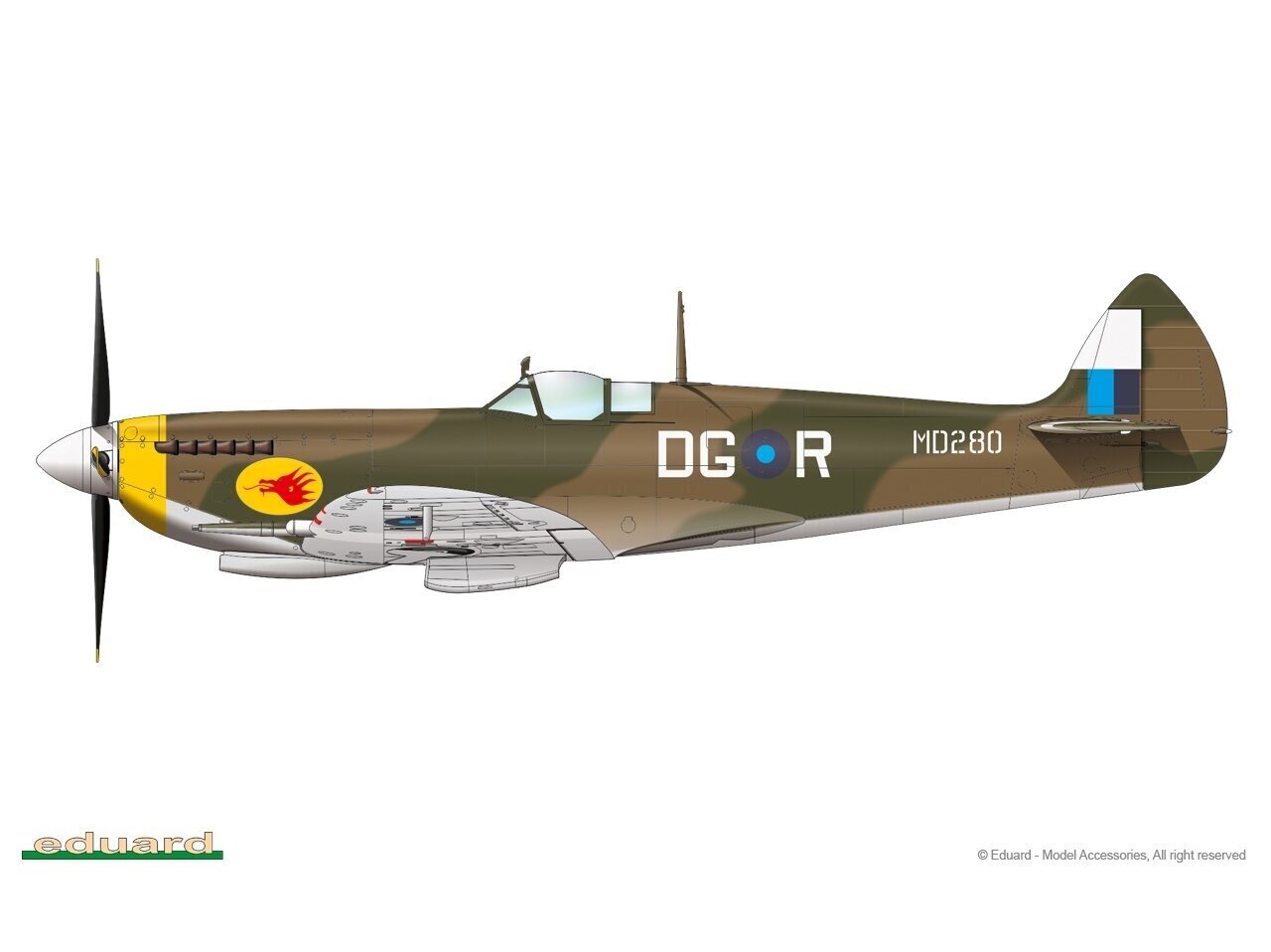 Lidmašīna Eduard - Supermarine Spitfire Mk.VIII ProfiPack, 1/48, 8284 цена и информация | Konstruktori | 220.lv