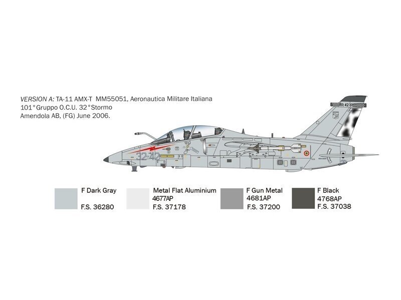 Lidmašīna Alenia-Embraer AMX-T, pelēks cena un informācija | Līmējamie modeļi | 220.lv