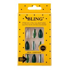 Mākslīgie nagi Bling Bottle Green, 24 gab. цена и информация | Средства для маникюра и педикюра | 220.lv