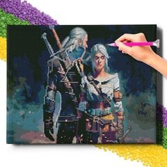 Dimantu mozaīka Oh Art, Witcher Heralts un Ciri, 40x50 cm cena un informācija | Dimantu mozaīkas | 220.lv