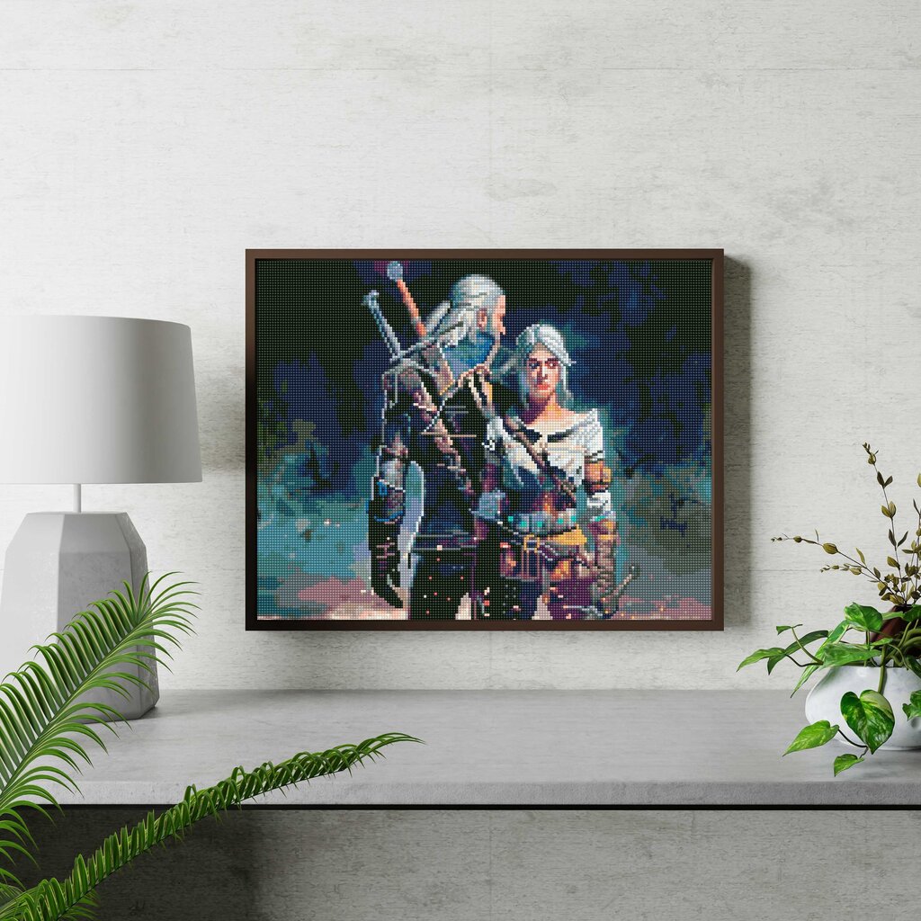 Dimantu mozaīka Oh Art, Witcher Heralts un Ciri, 40x50 cm cena un informācija | Dimantu mozaīkas | 220.lv