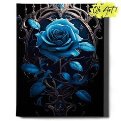 Glezna pēc cipariem Oh Art, Zila roze, 40x50 cm cena un informācija | Gleznas pēc numuriem | 220.lv