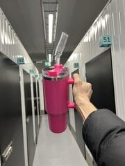 Стакан Fresh Juice Freshy Cup Traveller с трубочкой, пастельно-розовый, 1,2 л цена и информация | Термосы, термокружки | 220.lv