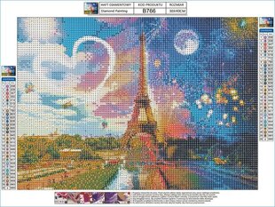 Dimantu mozaīka Eiffla Tower Nioght, 40x30cm cena un informācija | Dimantu mozaīkas | 220.lv