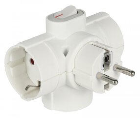 Adapteris 3 darbības + slēdzis 16a 250v 55090 цена и информация | Удлинители | 220.lv