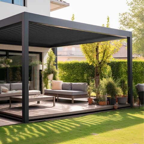 Nojume Sky Pergola 3x4m, pelēka цена и информация | Dārza nojumes un lapenes | 220.lv