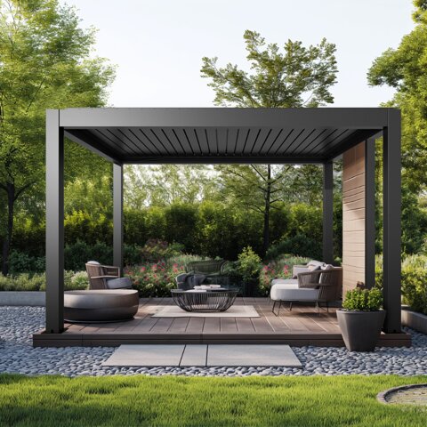 Nojume Sky Pergola 3x4m, pelēka cena un informācija | Dārza nojumes un lapenes | 220.lv