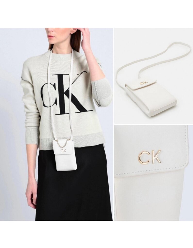 Calvin Klein somiņa sievietēm K60K608748 YAV, balta cena un informācija | Sieviešu somas | 220.lv