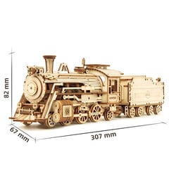 3D koka tvaika vilciena puzles komplekts Livman ZY-173, 1:80, 308 gab. cena un informācija | Attīstošās rotaļlietas | 220.lv