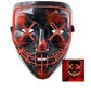 Halovīna Purge maska ​​LED ar 4 gaismas režīmiem, sarkanām joslām cena un informācija | Karnevāla kostīmi, maskas un parūkas | 220.lv