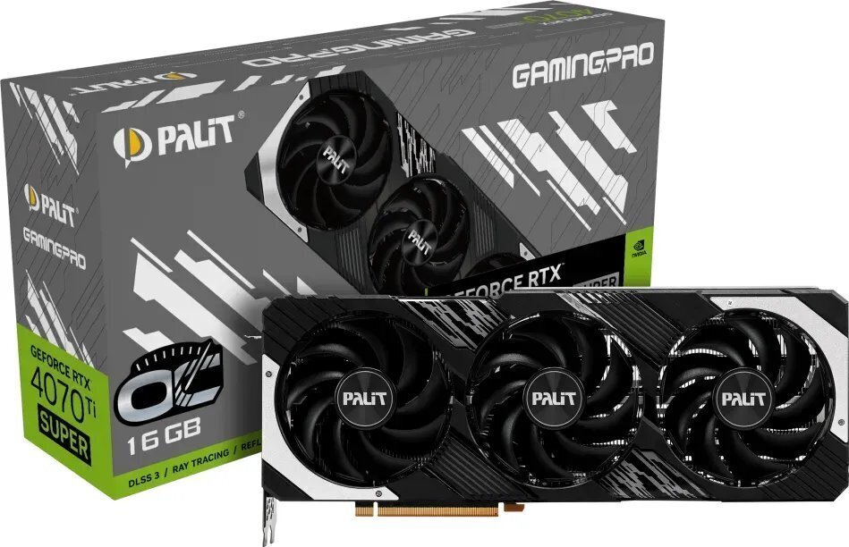Palit GeForce RTX 4070 Ti Super GamingPro OC (NED47TSH19T2-1043A) cena un informācija | Videokartes (GPU) | 220.lv