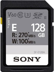 Sony atmiņas karte SDXC 128GB E UHS-II C10 U3 V60 cena un informācija | USB Atmiņas kartes | 220.lv