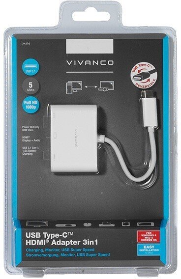 Vivanco 34293 цена и информация | Adapteri un USB centrmezgli | 220.lv