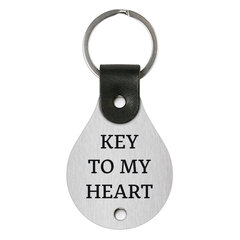 Кожаный брелок – Key to my heart, черный цена и информация | Брелки | 220.lv