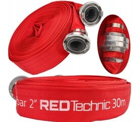 Lentes ugunsdzēsības šļūtene Red Technic RTWS0068, 30 m, sarkana cena un informācija | Laistīšanas sistēmas | 220.lv