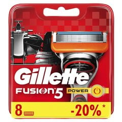 Skuvekļa galviņas vīriešiem Gillette Fusion 5 Power, 8 gab. cena un informācija | Skūšanās piederumi, kosmētika | 220.lv