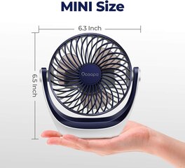 Galda ventilators Ocoopa USB, 2,5 W, zils цена и информация | Вентиляторы | 220.lv