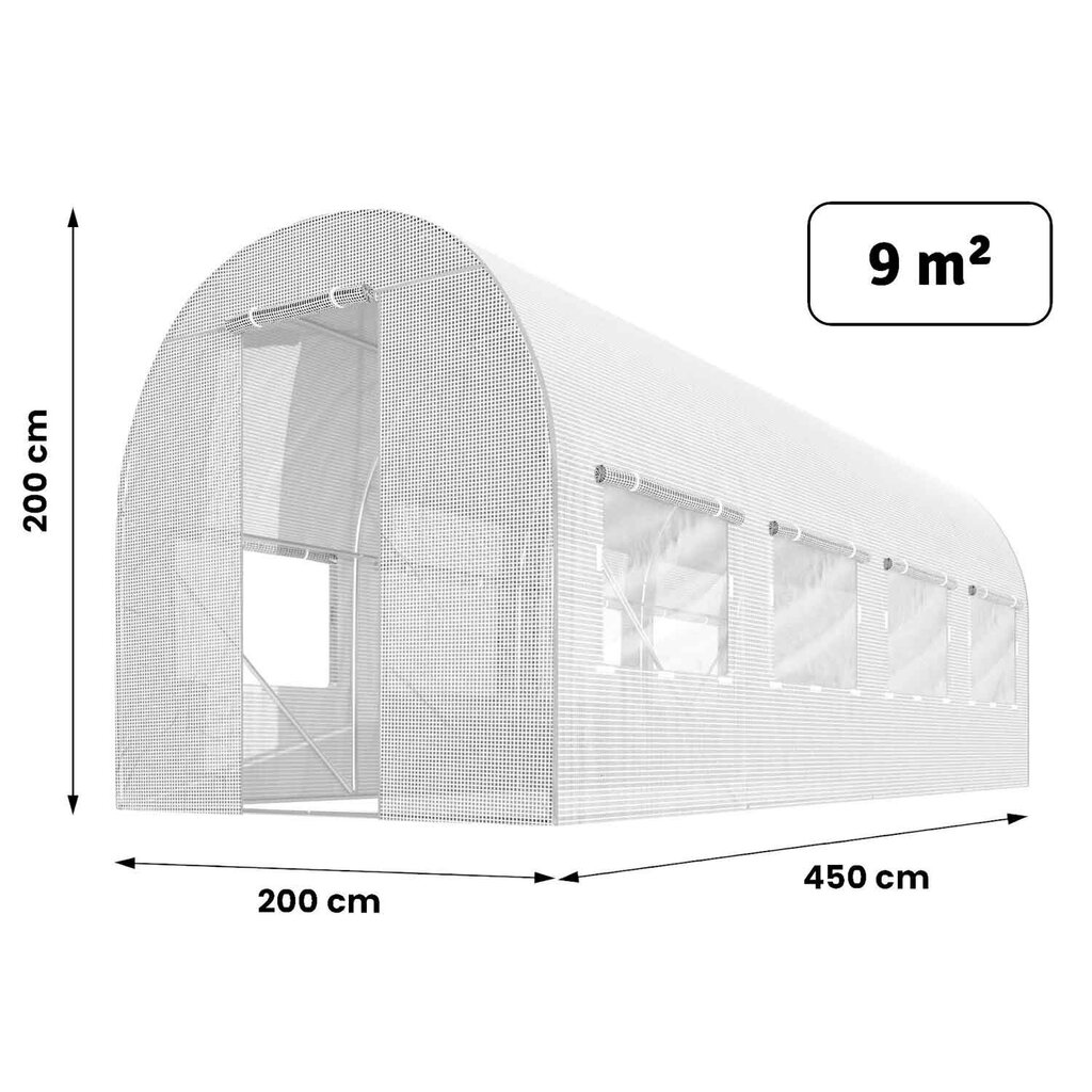 Plēve dārza siltumnīcai, 2 x 4,5 m цена и информация | Siltumnīcas | 220.lv