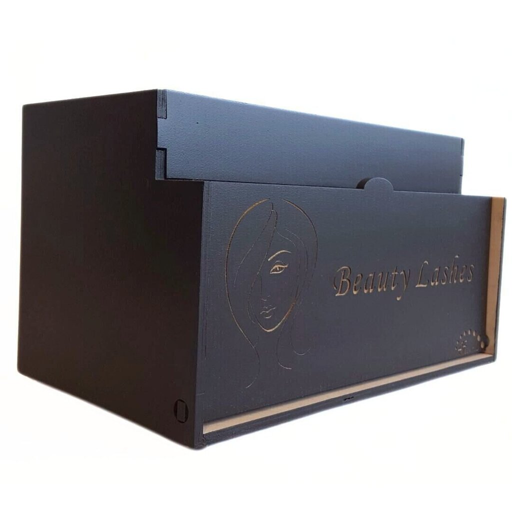 LashBox koka kaste mākslīgo skropstu planšetēm, melna AF-793 цена и информация | Mēbeles skaistumkopšanas saloniem | 220.lv
