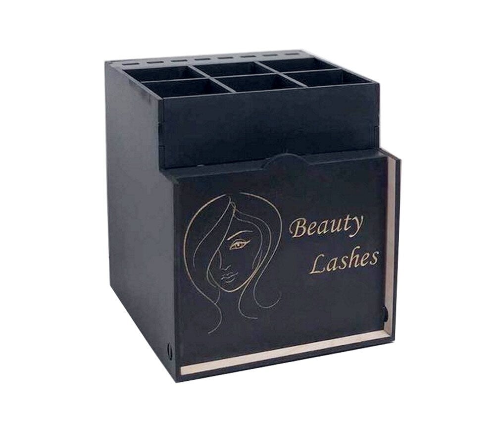 LashBox koka kaste mākslīgo skropstu planšetēm, melna AF-2025 цена и информация | Mēbeles skaistumkopšanas saloniem | 220.lv
