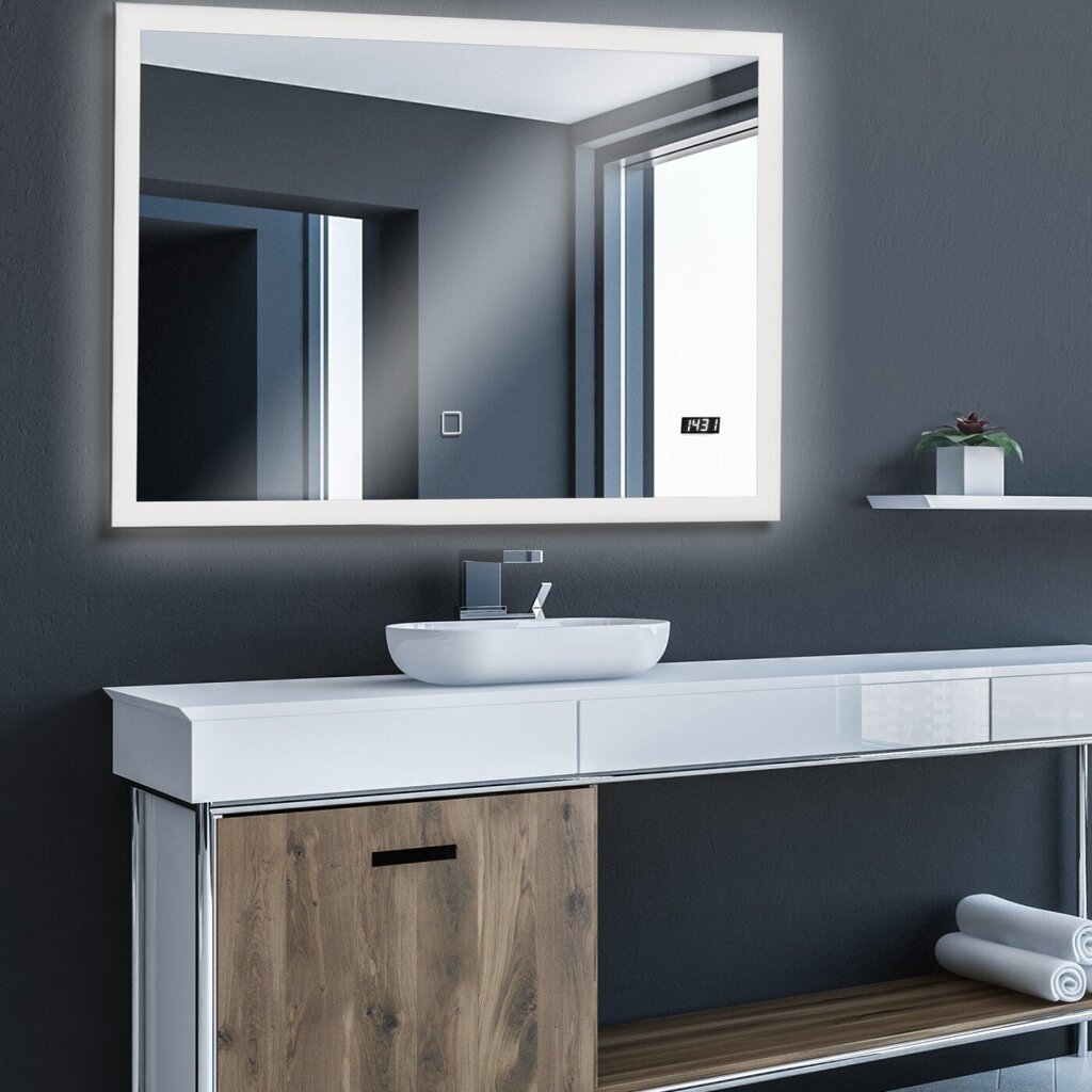 Vannas istabas spogulis, LED, 120x60cm cena un informācija | Vannas istabas spoguļi | 220.lv