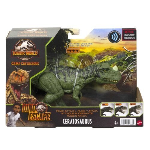 Dinozaurs Ceratosaurus Jurassic World, zaļš cena un informācija | Rotaļlietas zēniem | 220.lv