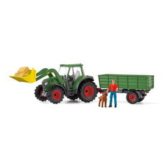 Traktors ar piekabi Farm World Schleich, zaļš cena un informācija | Rotaļlietas zēniem | 220.lv