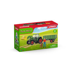 Traktors ar piekabi Farm World Schleich, zaļš cena un informācija | Rotaļlietas zēniem | 220.lv