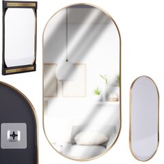 Sienas spogulis Vilde, 50x25 cm, zeltains цена и информация | Зеркала | 220.lv